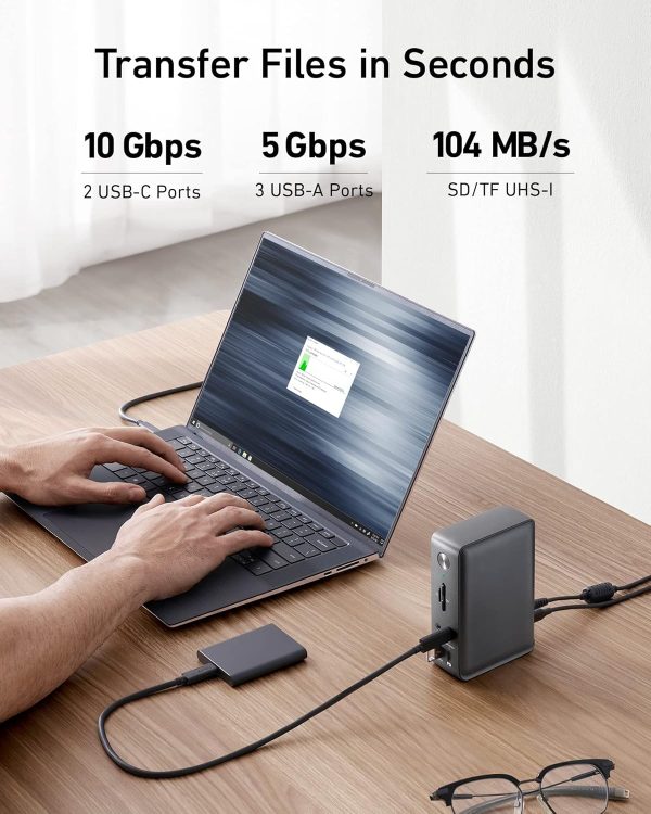 Anker Docking Station, Anker 575 USB-C Docking Station (13-in-1), Triple Display, 4K HDMI, 10 Gbps USB-C and 5 Gbps USB-A Data, 85W Charging for Laptop, 18W Charging for Phone, Ethernet, Audio, SD 3.0 - Image 5