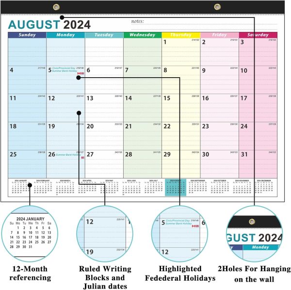 Desk Calendar 2024-2025, AgePlace Wall Calendar Covers July 2024 to December 2025, Large Size 17" x 12", Includes Holiday and Vacation Reminders(OSFG)… - Image 3