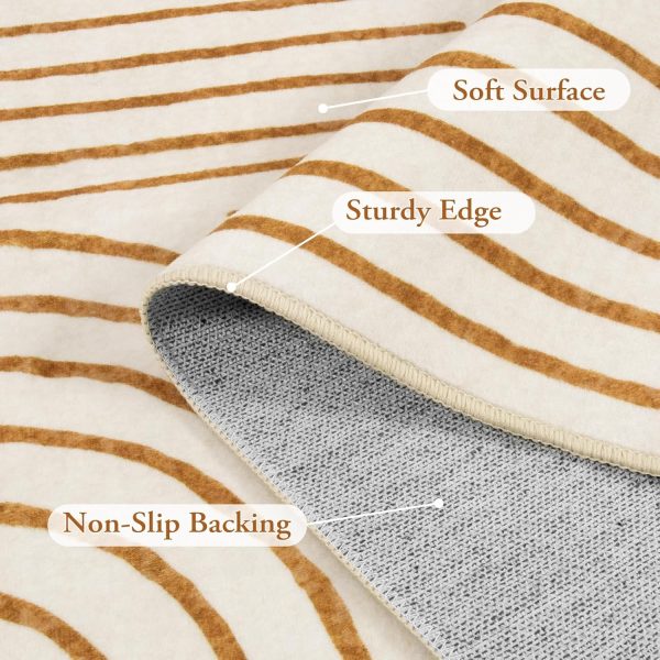 Lahome Abstract Machine Washable Rugs 8x10, Ultra-Thin Soft 8x10 Rugs for Living Room Office, Non-Slip Bedroom Rug Large Carpet Non-Shedding Accent Rug for Office Dining Room (8x10ft,Orange) - Image 6