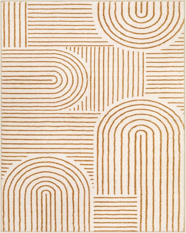 Lahome Abstract Machine Washable Rugs 8x10, Ultra-Thin Soft 8x10 Rugs for Living Room Office, Non-Slip Bedroom Rug Large Carpet Non-Shedding Accent Rug for Office Dining Room (8x10ft,Orange) - Image 7
