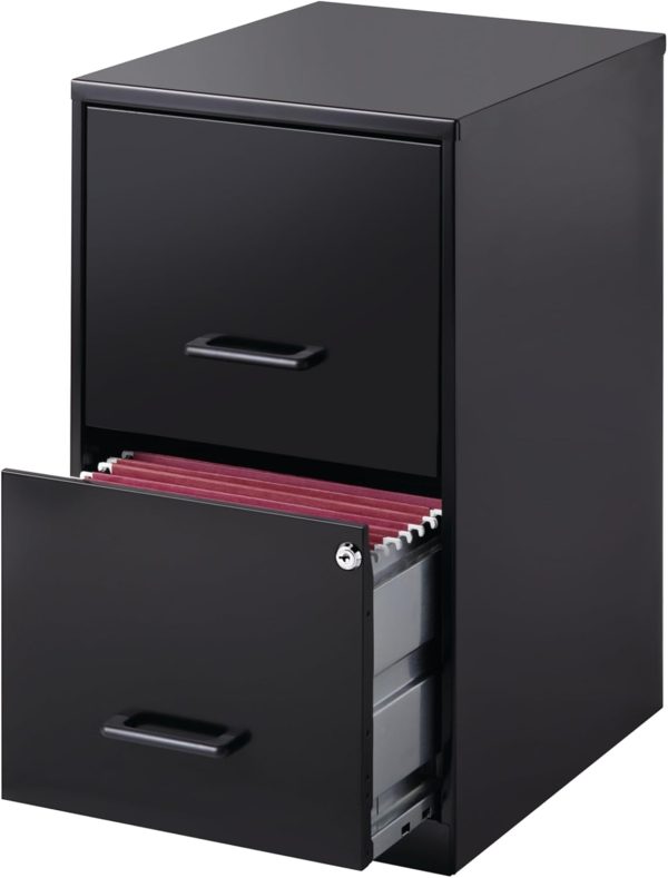 Lorell 14341 18 Deep 2-Drawer File Cabinet, Black - Image 3