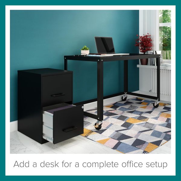 Lorell 14341 18 Deep 2-Drawer File Cabinet, Black - Image 4