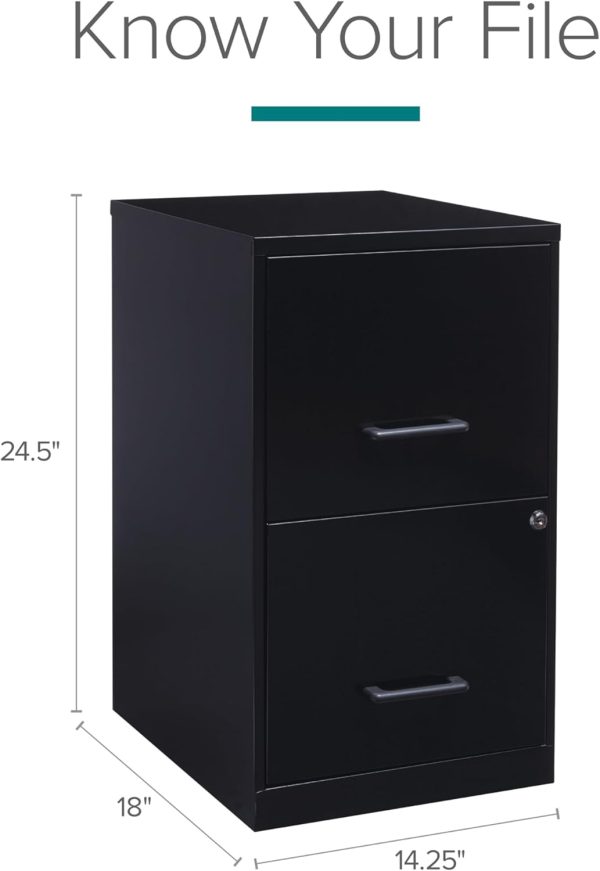 Lorell 14341 18 Deep 2-Drawer File Cabinet, Black - Image 5