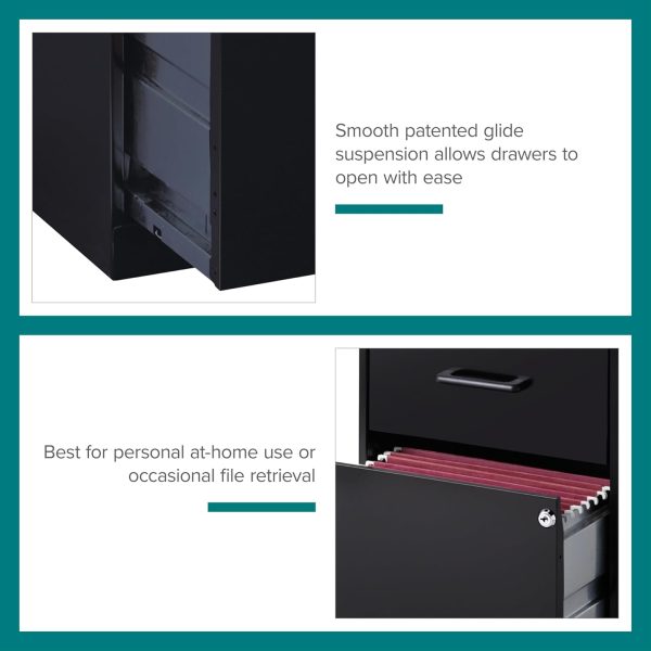 Lorell 14341 18 Deep 2-Drawer File Cabinet, Black - Image 10