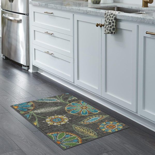 Maples Rugs Reggie Floral Kitchen Rugs Non Skid Accent Area Carpet [Made in USA], Multi, 2'6 x 3'10 - Image 2