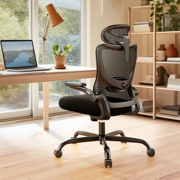 Marsail Ergonomic Office Chair: Office Computer Desk Chair with High Back Mesh and Adjustable Lumbar Support Rolling Work Swivel Task Chairs with Wheel 3D Armrests and Headrest - Image 7