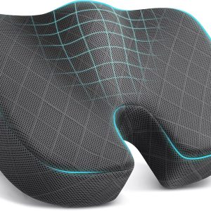 TushGuard Seat Cushion - Memory Foam Cushion for Office Chair, Car Seat, Airplane, Bleacher - Sciatica & Hip & Coccyx Pain Relief Desk Chair Cushion for Long Sitting Office Workers, Car Drivers