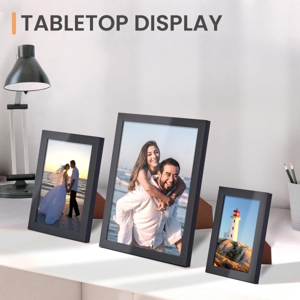 upsimples 10 Pack Picture Frames Set, Gallery Wall Frame Set for Wall Mounting or Tabletop Display, Multi Sizes Including 8x10, 5x7, 4x6 Family Photo Collage Frames for Wall Decor, Black - Image 5