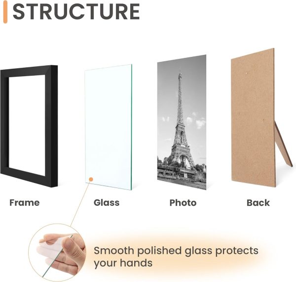 upsimples 10 Pack Picture Frames Set, Gallery Wall Frame Set for Wall Mounting or Tabletop Display, Multi Sizes Including 8x10, 5x7, 4x6 Family Photo Collage Frames for Wall Decor, Black - Image 6