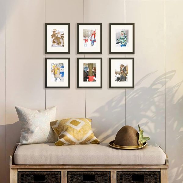 upsimples 8x10 Picture Frame, Display Pictures 5x7 with Mat or 8x10 Without Mat, Wall Hanging Photo Frame, Black, 1 Pack - Image 2
